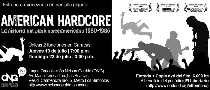 Caracas: American Hardcore, estreno en la ONG